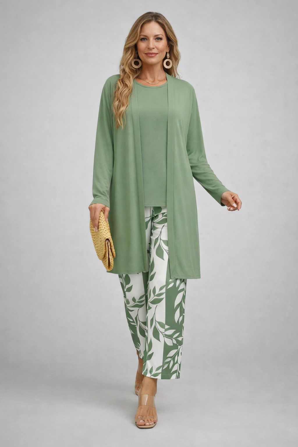 Aurelia | Traje de invitada de tres piezas en verde