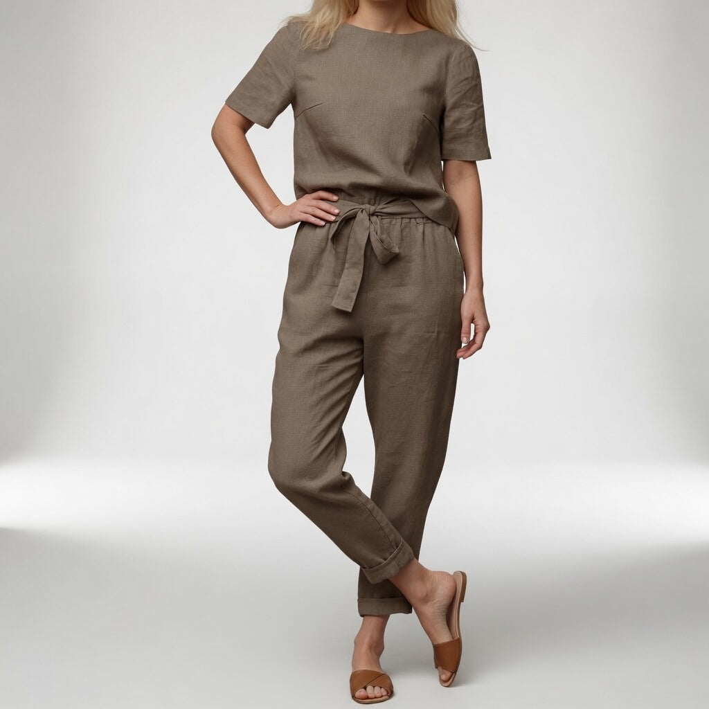 Lucía | Conjunto de algodón con pantalón anudado