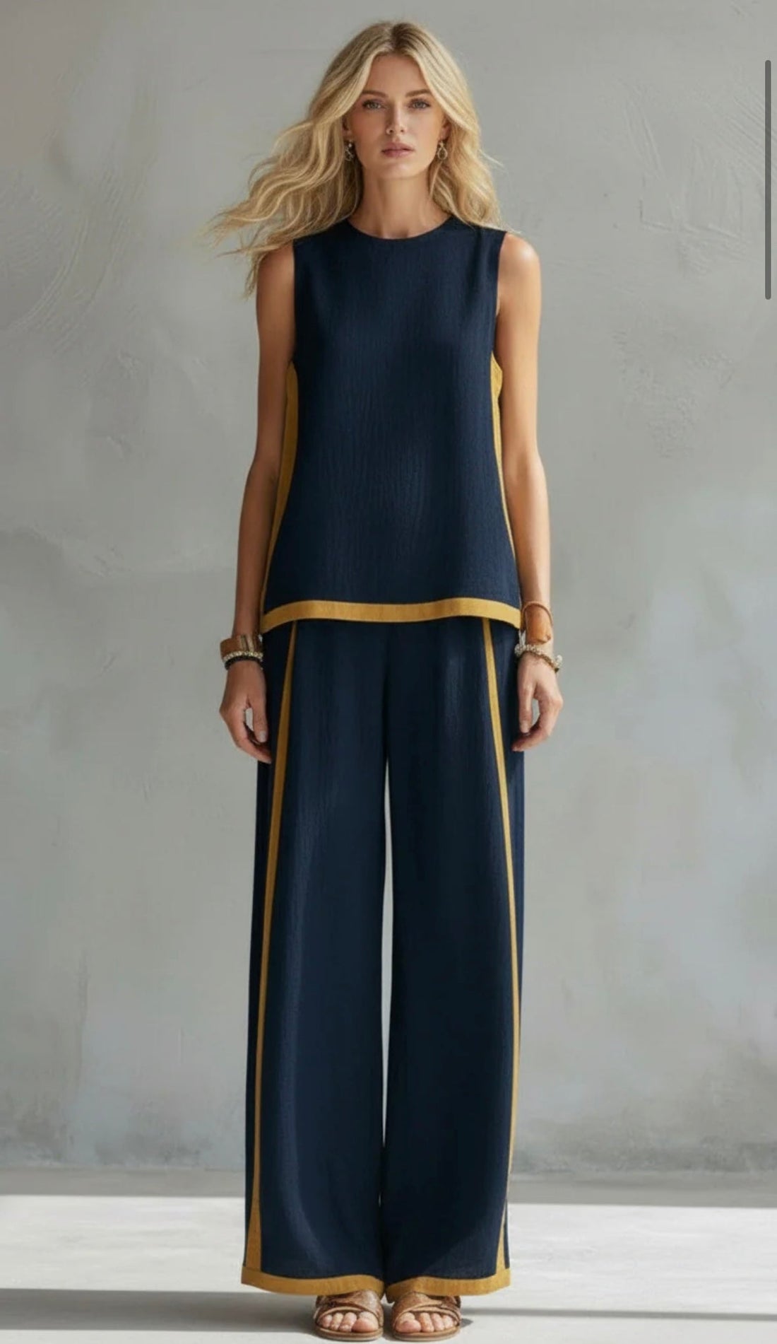 Andrea | Conjunto de top sin mangas y pantalón amplio