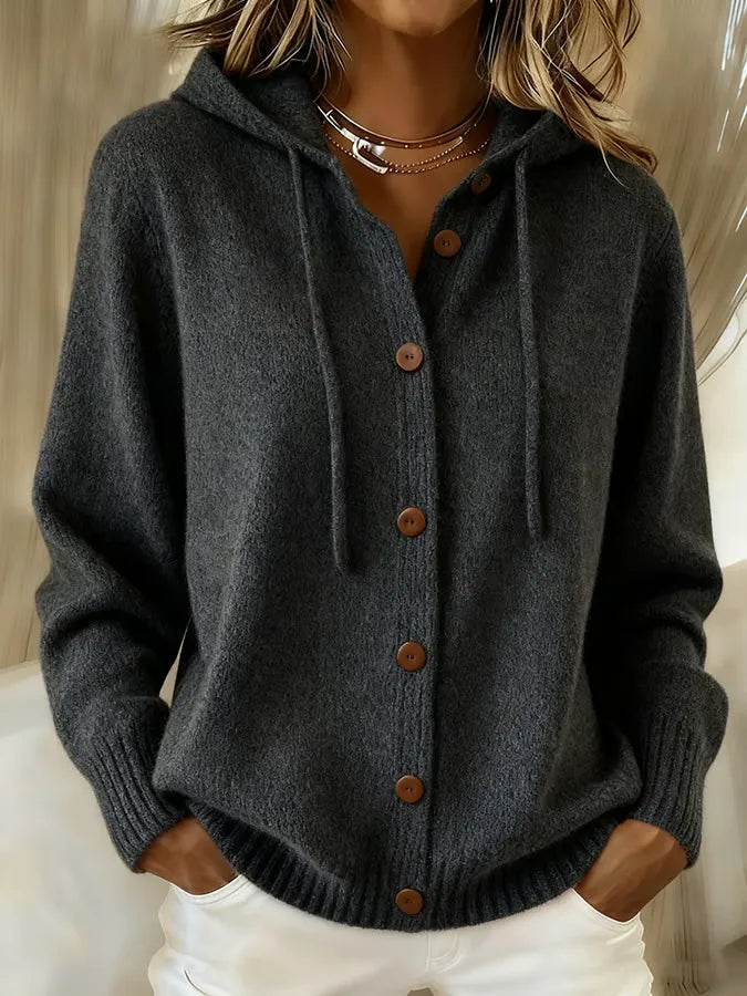 Paula | Chaqueta con capucha y botonadura