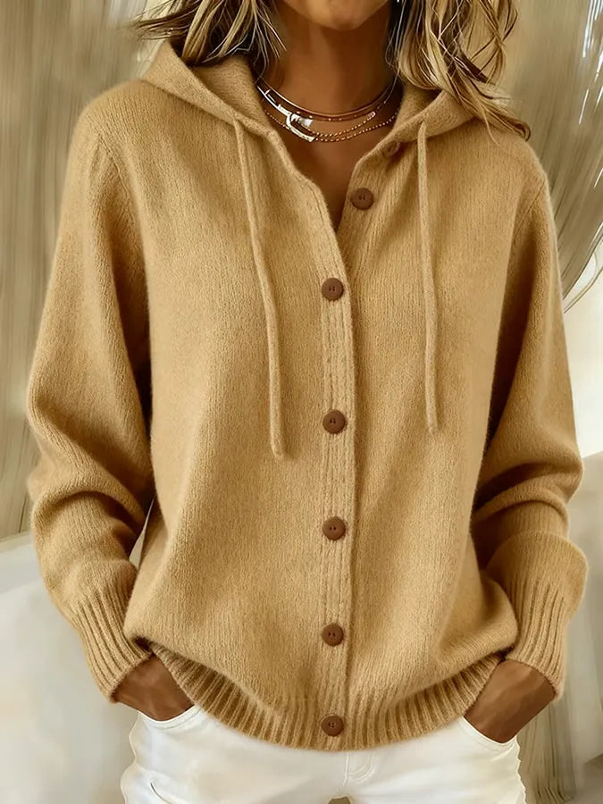Paula | Chaqueta con capucha y botonadura