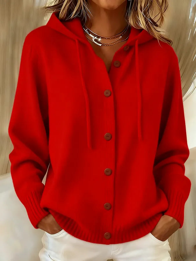 Paula | Chaqueta con capucha y botonadura