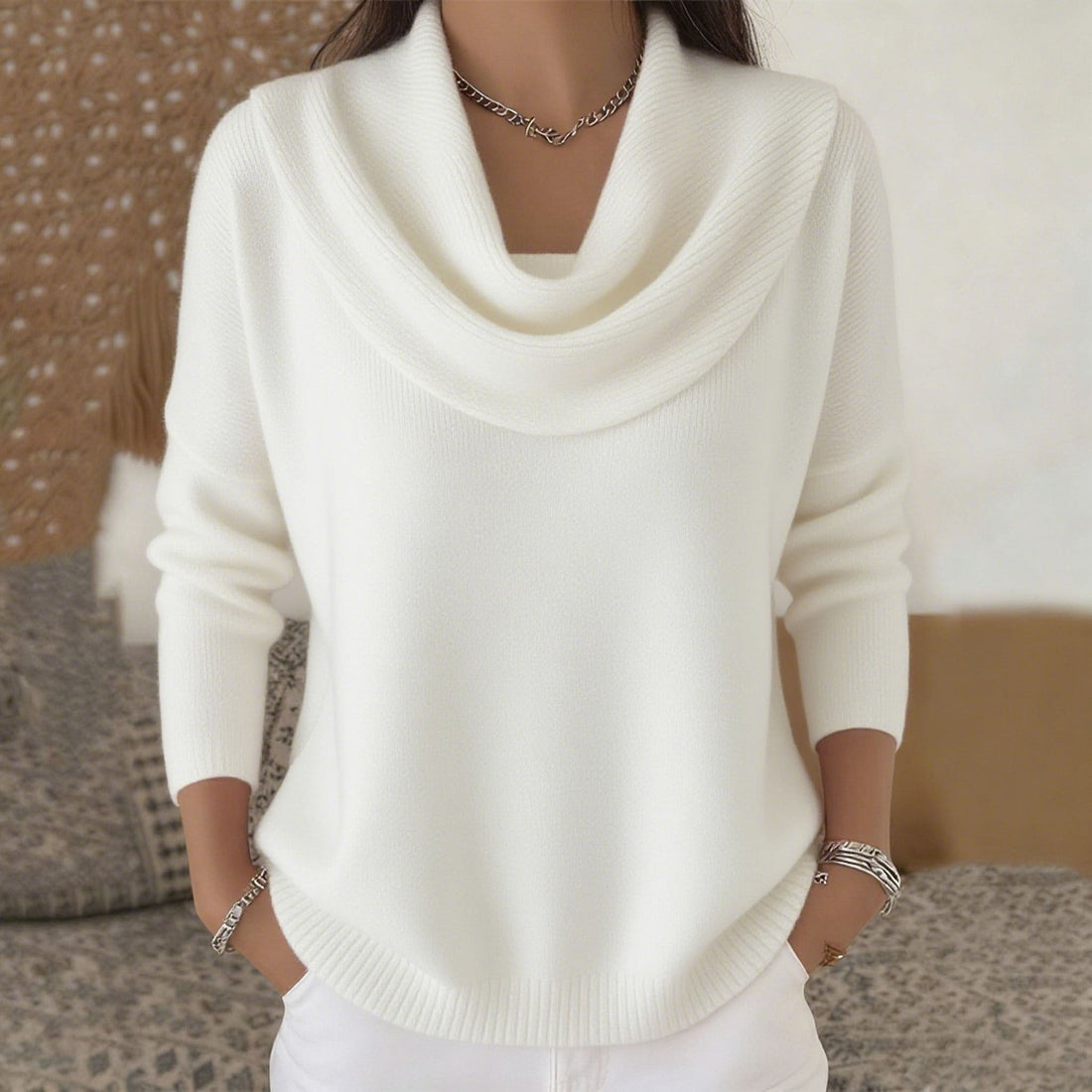 Elsa | Jersey con cuello drapeado