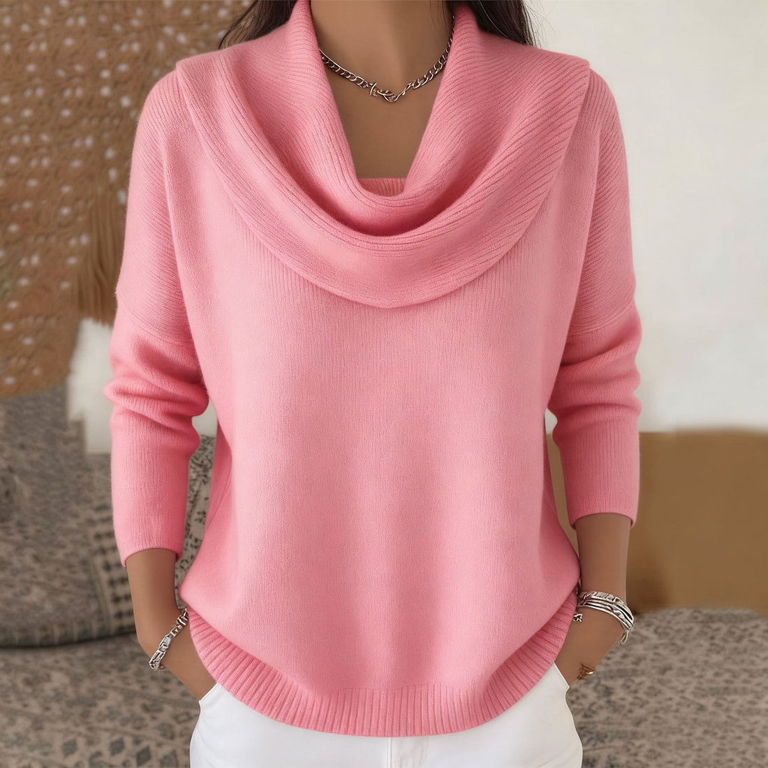 Elsa | Jersey con cuello drapeado