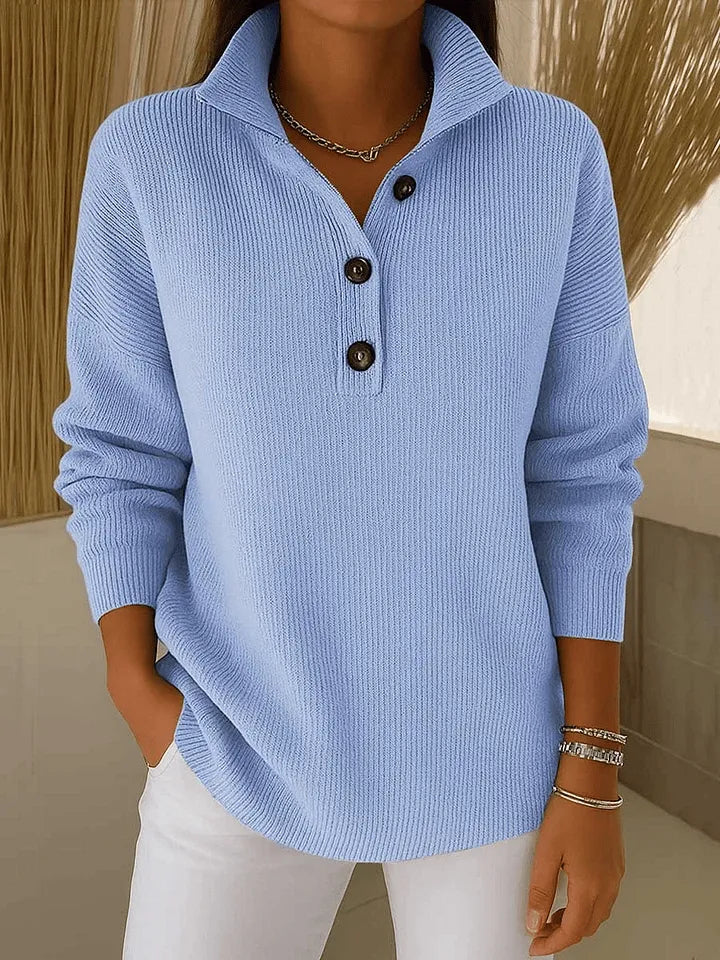 Lidia | Jersey con cuello polo y escote en pico