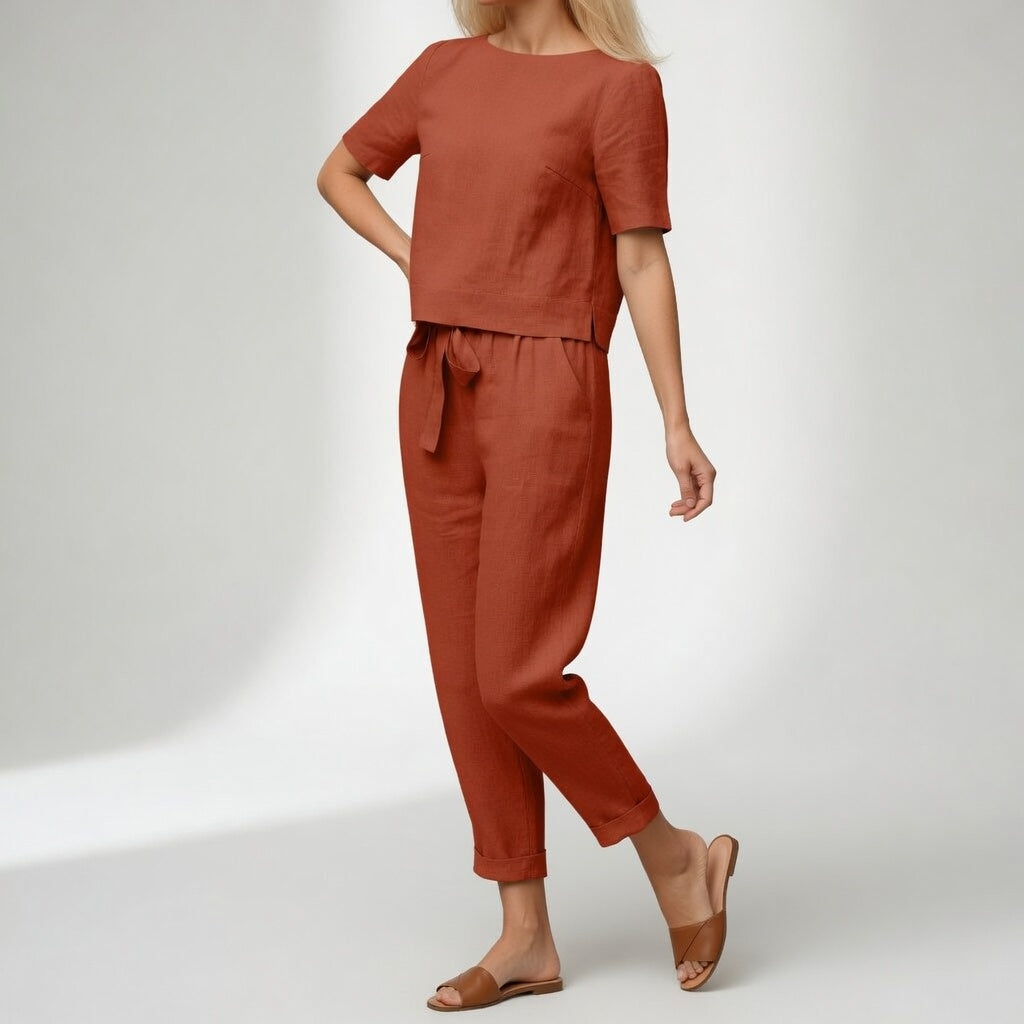 Lucía | Conjunto de algodón con pantalón anudado