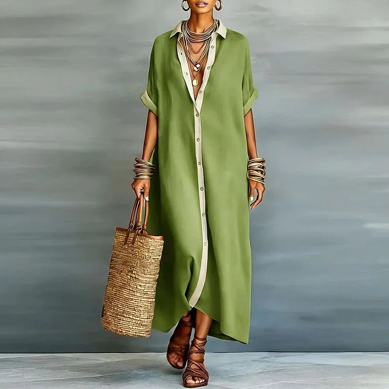 Victoria | Vestido camisero largo con botones