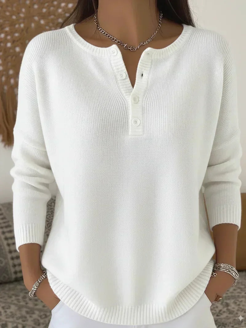 Carla | Jersey de punto con tapeta henley