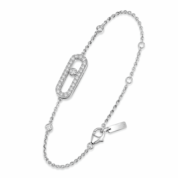 Luna | Pulsera plateada de eslabones ovalados
