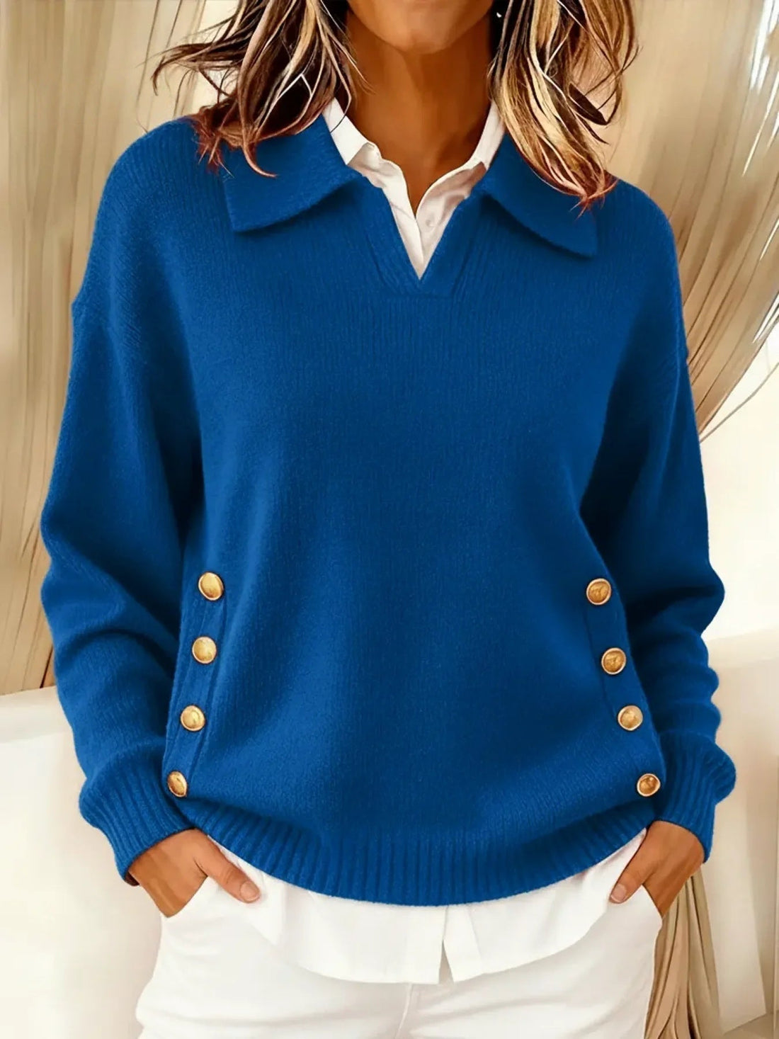 Beatriz | Jersey de cuello polo con botones