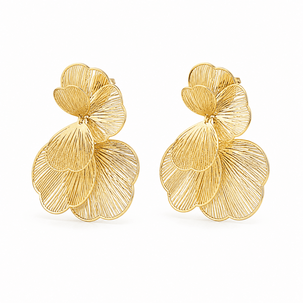 Dalia | Pendientes de pétalos dorados