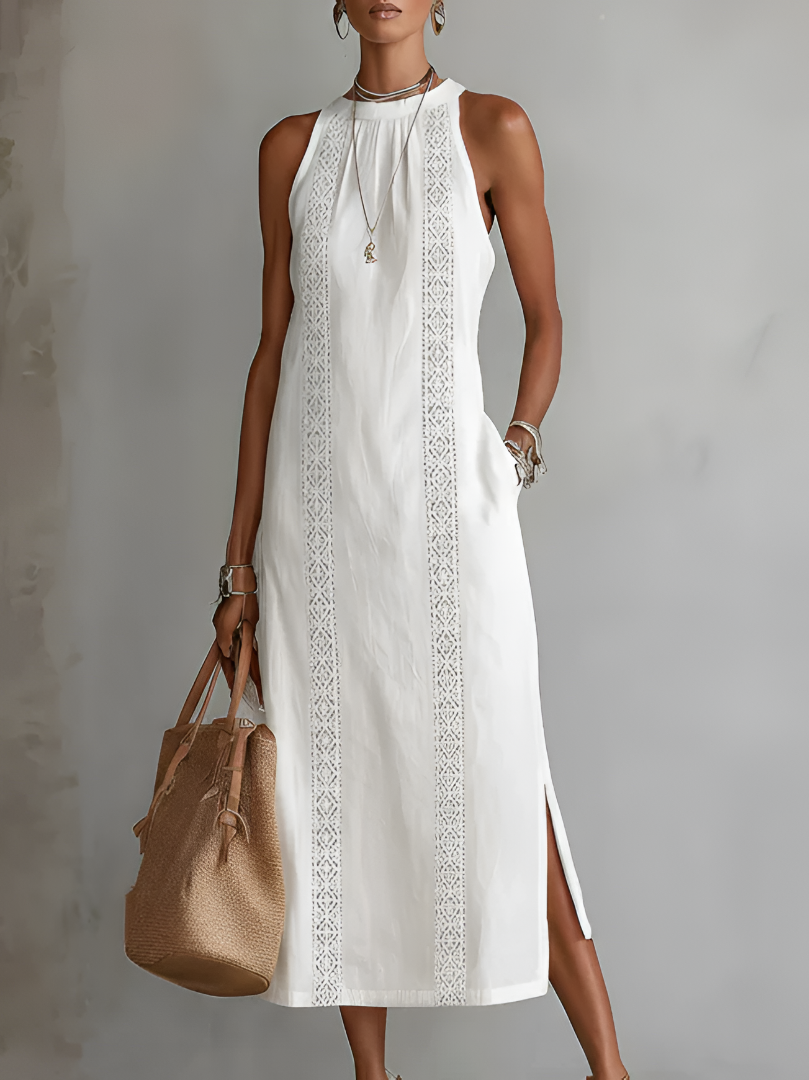Leire | Vestido midi efecto lino