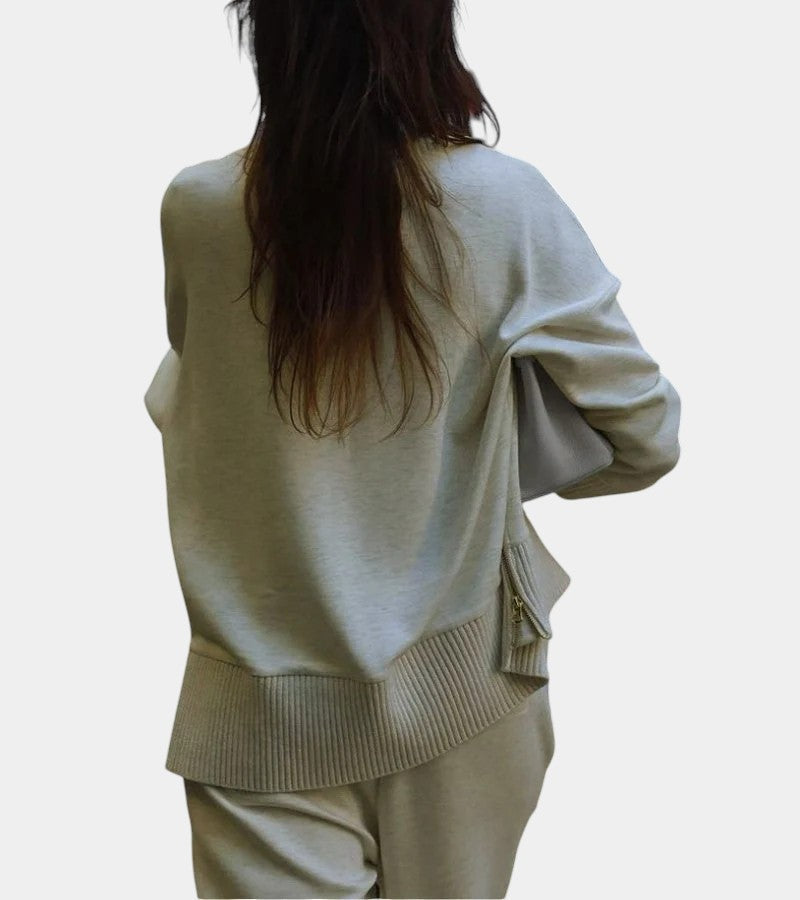 Nuria | Conjunto de cuello alto con cremallera y pantalón ancho