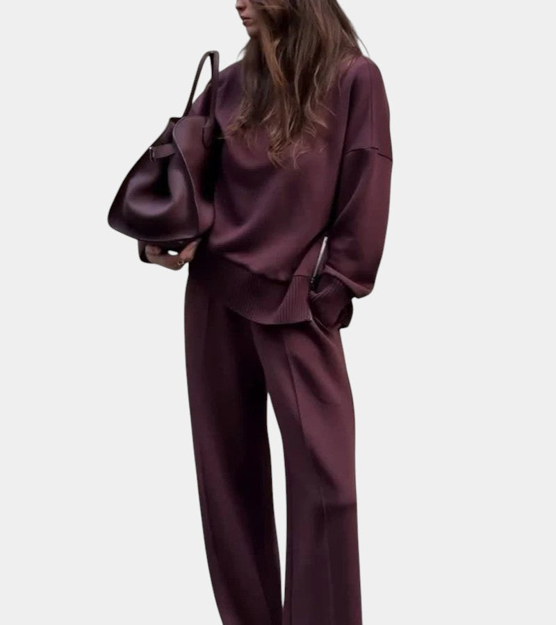 Nuria | Conjunto de cuello alto con cremallera y pantalón ancho