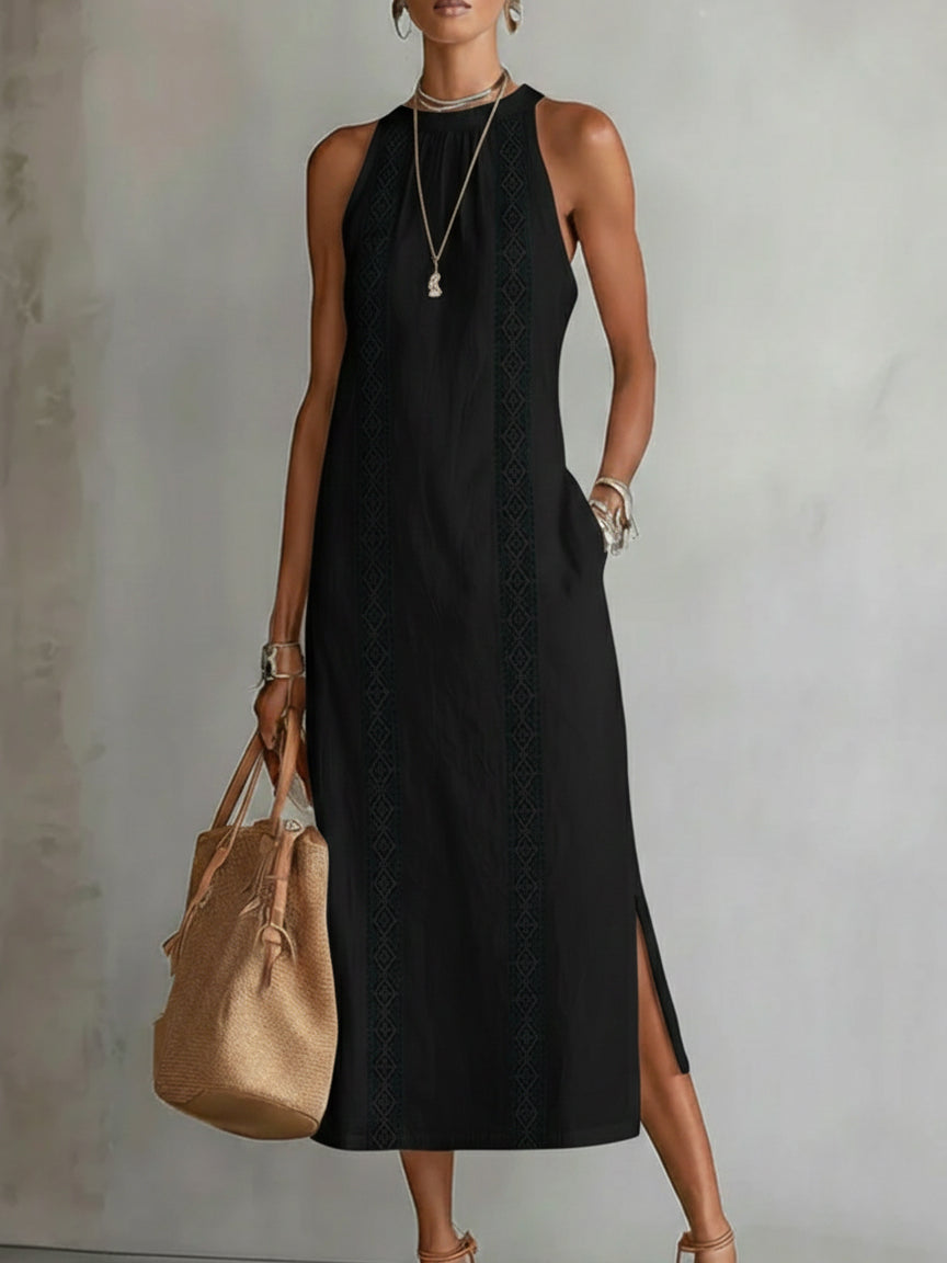 Leire | Vestido midi efecto lino