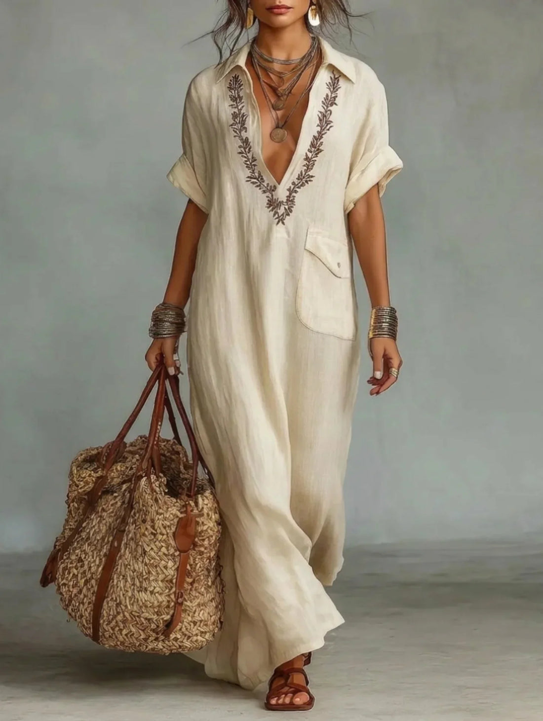 Azahara | Vestido maxi bohemio de estampado floral